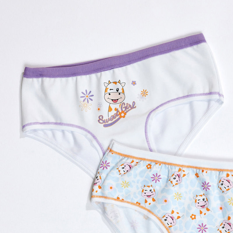 Jadea 229 slip bimba cotone elasticizzato fantasia mucca bianco
