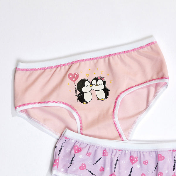 Jadea 231 slip bimba cotone elasticizzato fantasia pinguini rosa
