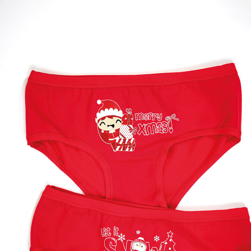 Jadea 232 slip bimba in cotone elasticizzato con disegni natalizi rosso natale
