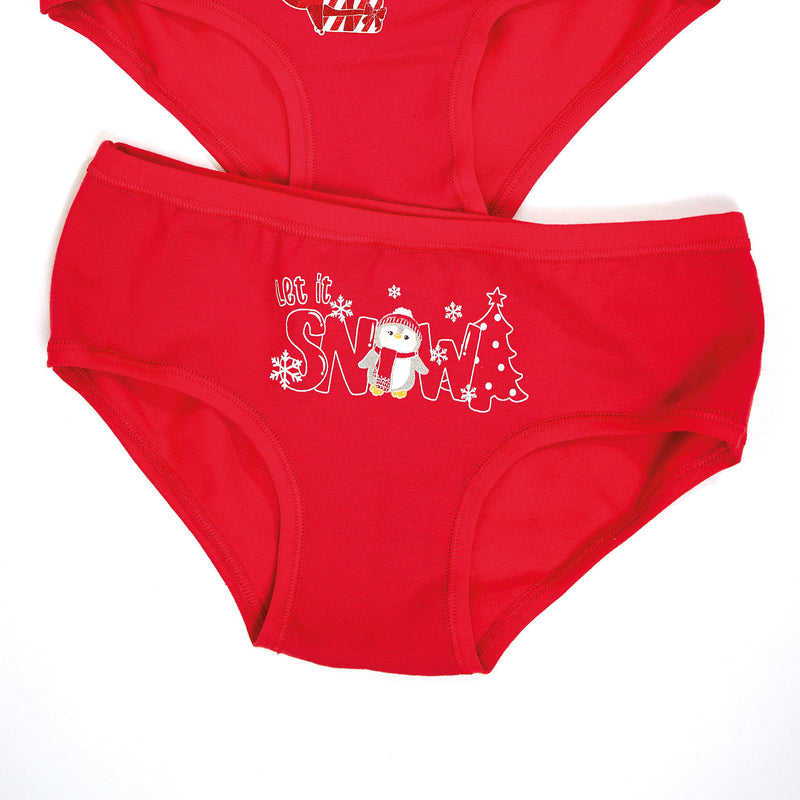 Jadea 232 slip bimba in cotone elasticizzato con disegni natalizi rosso neve