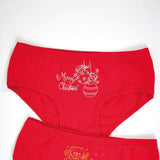 Jadea 234 slip bimba in cotone elasticizzato con disegni natalizi rosso glitter argento