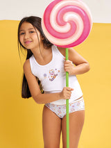 Jadea 250 coordinato bimba cotone con top fantasia mucca celeste all over

