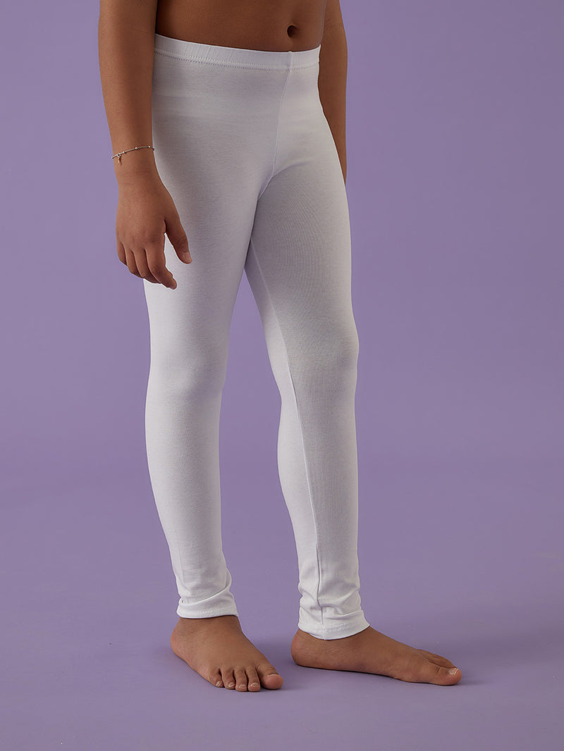 Long girl leggings in fresh cotton