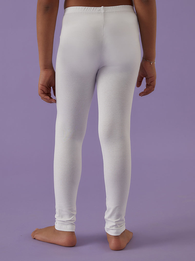 Long girl leggings in fresh cotton