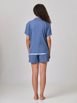 Tris pigiama corto 100% cotone effetto crepe serie nocciola