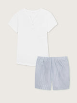 Jadea 3309 pigiama corto in jersey di cotone e pantaloncino a righe bianco 