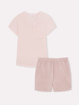 Jadea 3309 pigiama corto in jersey di cotone e pantaloncino a righe bianco 