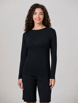 Jadea 3311 maglia a manica lunga in micromodal serie relax nero