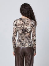 Jadea 4001 maglia in modal con cashmere animalier beige