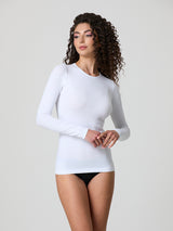 Maglia a girocollo in cotone elasticizzato