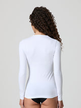 Maglia a girocollo in cotone elasticizzato