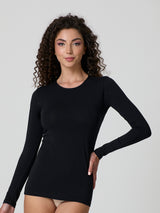 Maglia a girocollo in cotone elasticizzato
