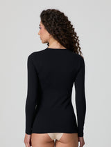 Maglia a girocollo in cotone elasticizzato
