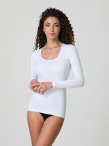Maglia a scollo lollo in cotone elasticizzato