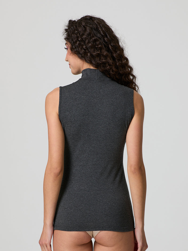 Lupetto smanicato in cotone elasticizzato