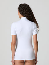 Half-sleeved turtleneck in stretch cotton