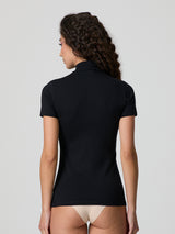 Half-sleeved turtleneck in stretch cotton