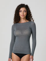 Maglia scollo a barca con cashmere