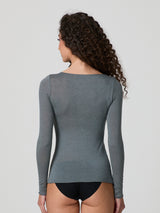 Maglia scollo a barca con cashmere