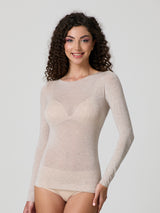 Maglia scollo a barca con cashmere