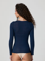 Maglia scollo a barca con cashmere