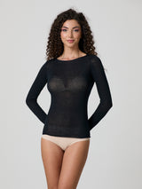 Maglia scollo a barca con cashmere