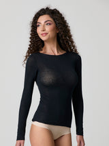 Maglia scollo a barca con cashmere