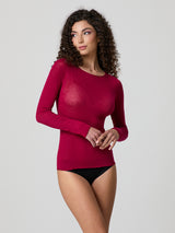 Maglia scollo a barca con cashmere