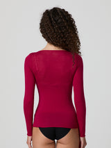 Maglia scollo a barca con cashmere