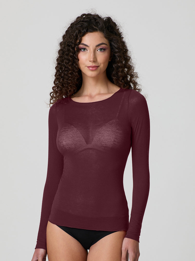 Jadea 4064 maglia scollo a barca cashmere vinaccia