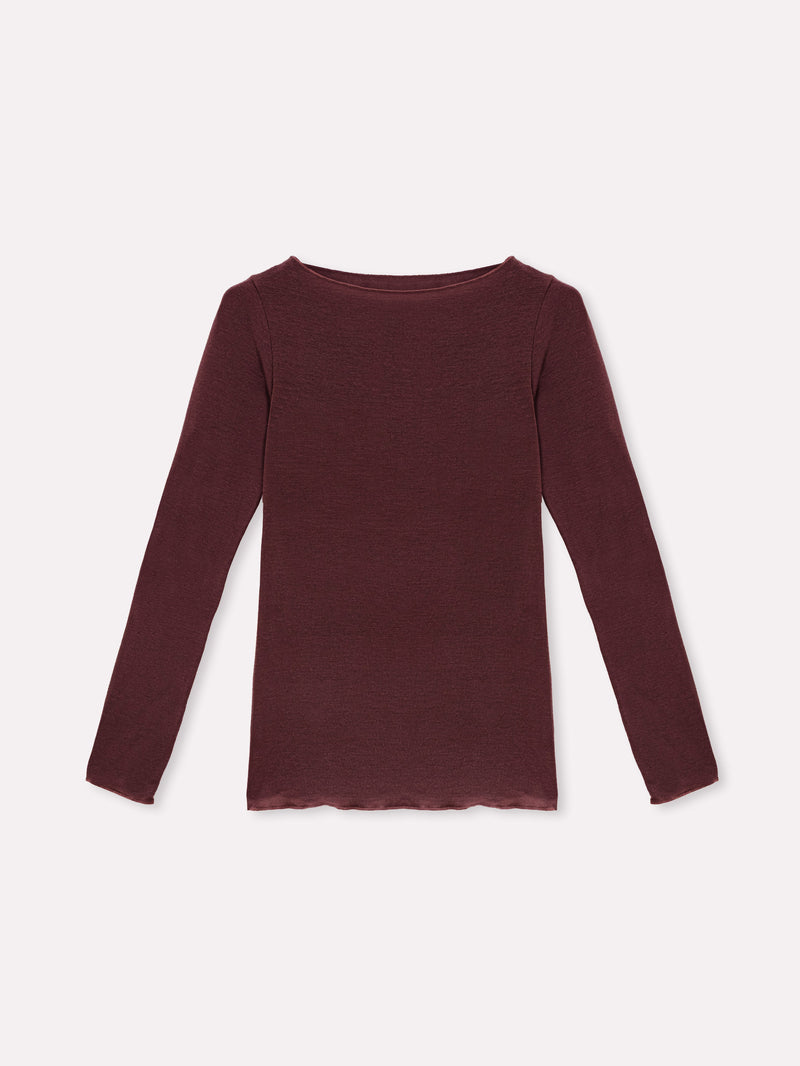 Jadea 4064 maglia scollo a barca cashmere vinaccia