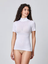 Jadea 4065 dolcevita mezza manica con cashmere bianco