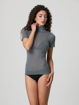 Half-sleeve turtleneck with cashmere