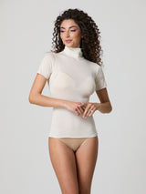 Half-sleeve turtleneck with cashmere