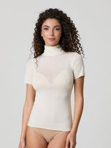 Half-sleeve turtleneck with cashmere
