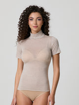 Half-sleeve turtleneck with cashmere