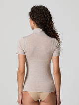 Half-sleeve turtleneck with cashmere