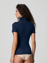 Half-sleeve turtleneck with cashmere