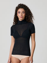 Half-sleeve turtleneck with cashmere