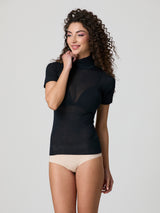 Half-sleeve turtleneck with cashmere