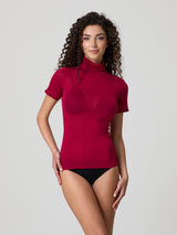 Half-sleeve turtleneck with cashmere