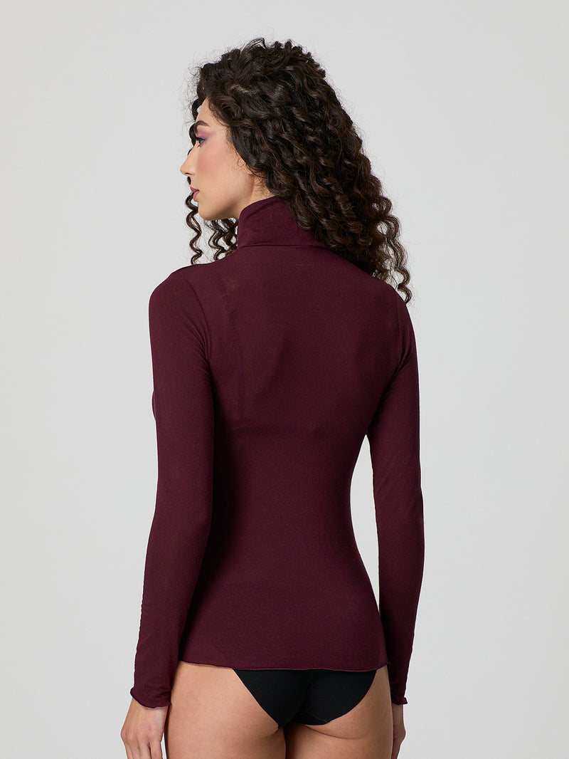 Jadea 4066 dolcevita manica luna con cashmere vinaccia