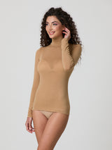 Jadea 4066 dolcevita manica lunga con cashmere cammello