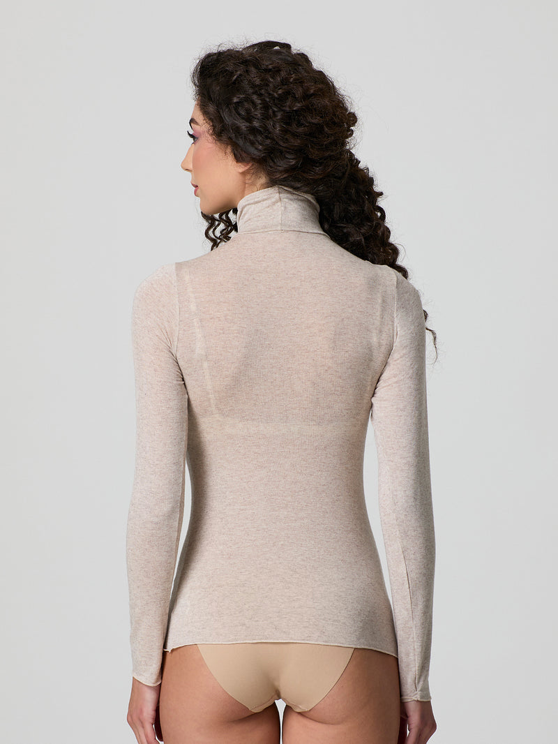 Dolcevita a manica lunga con cashmere