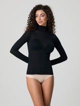 Dolcevita a manica lunga con cashmere