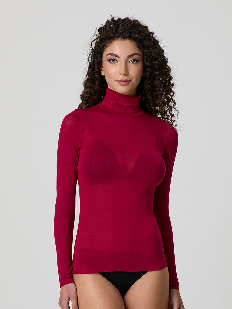 Dolcevita a manica lunga con cashmere