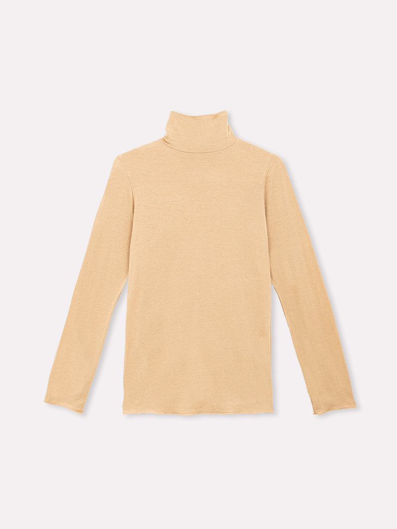 Jadea 4066 dolcevita manica lunga con cashmere cammello