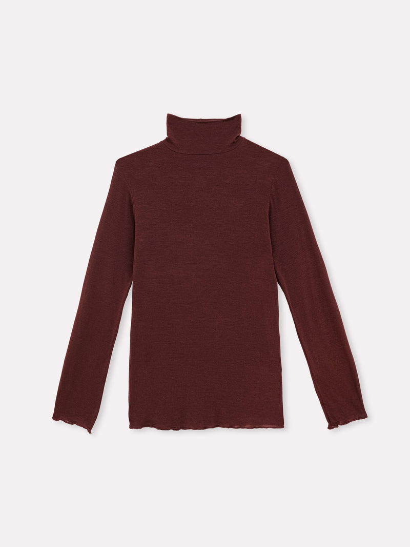 Jadea 4066 dolcevita manica luna con cashmere vinaccia