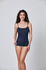 Jadea 4068 top con spalline sottili con cashmere navy