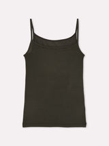 Jadea 4068 top con spalline sottili con cashmere oliva